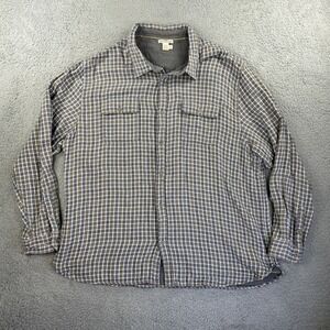 Carbon 2 Cobalt Shirt Mens XXL Gray Brown Flannel Flap Pockets Cabincore Grandpa